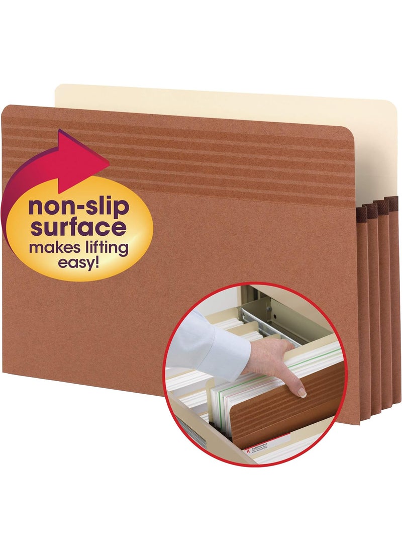 Smead Smead Easy Grip File Pocket StraightCut Tab 312 Expansion Legal Size Redrope 25 per Box 73210  - Image 5
