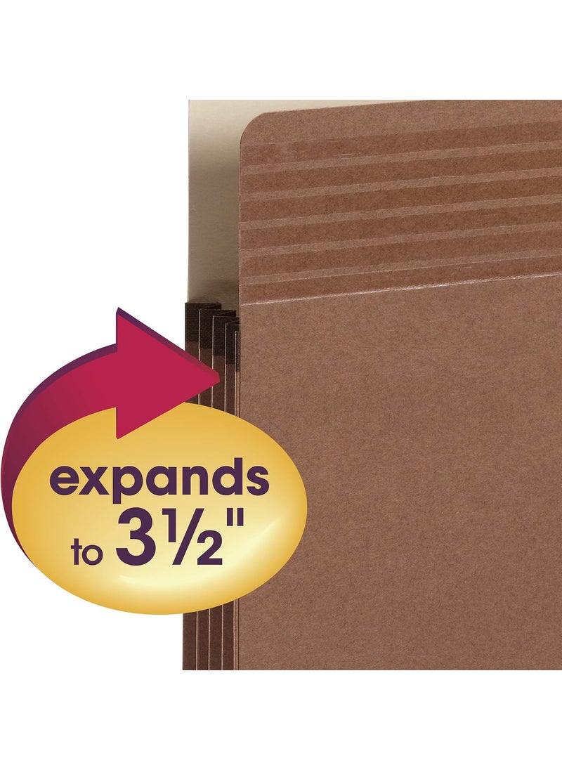 Smead Smead Easy Grip File Pocket StraightCut Tab 312 Expansion Legal Size Redrope 25 per Box 73210  - Image 4