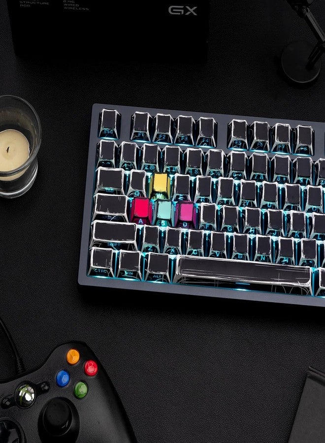TIMSEKER 135 Keys Black Manga Shine Through Keycap, Dye Sublimation Cherry Profile PBT Keycap Set, Anime Gaming Keycap for ISO/ANSI Layout Mechanical Gaming Keyboard - Image 4