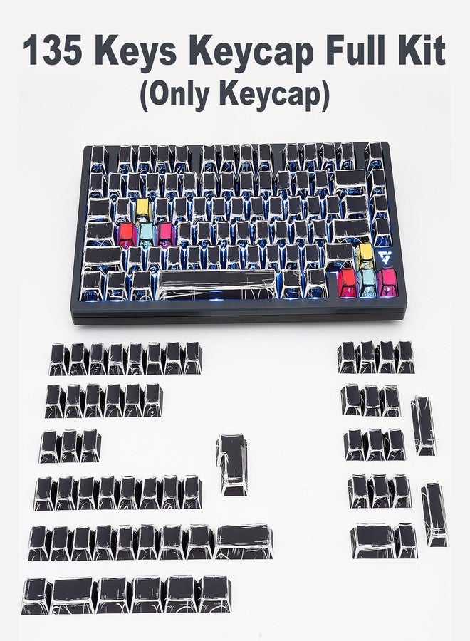 TIMSEKER 135 Keys Black Manga Shine Through Keycap, Dye Sublimation Cherry Profile PBT Keycap Set, Anime Gaming Keycap for ISO/ANSI Layout Mechanical Gaming Keyboard - Image 2
