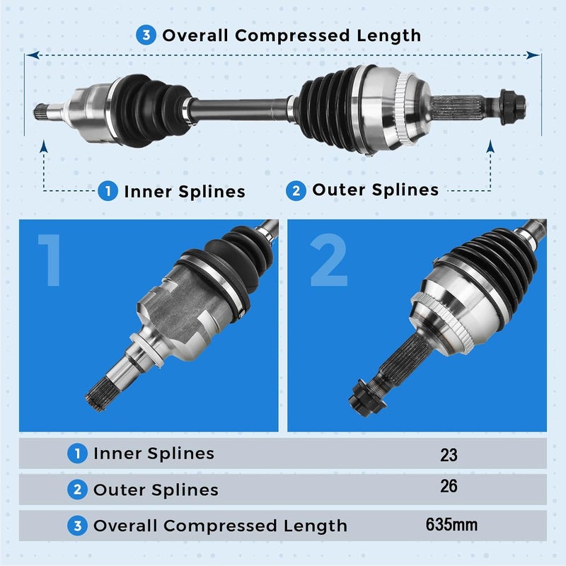 Bode-man Front LEFT Driver Side CV Axle Shaft Assembly for 2003-2008 Toyota Corolla - Image 5