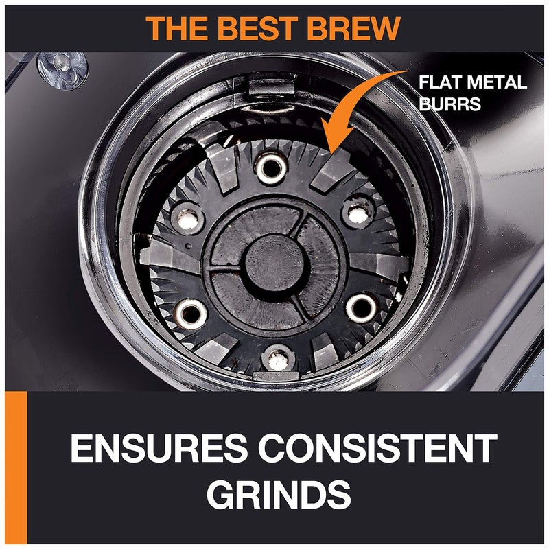 KRUPS Precision Flat Coffee Burr Grinder, 2-12 Cups, Black - Image 3