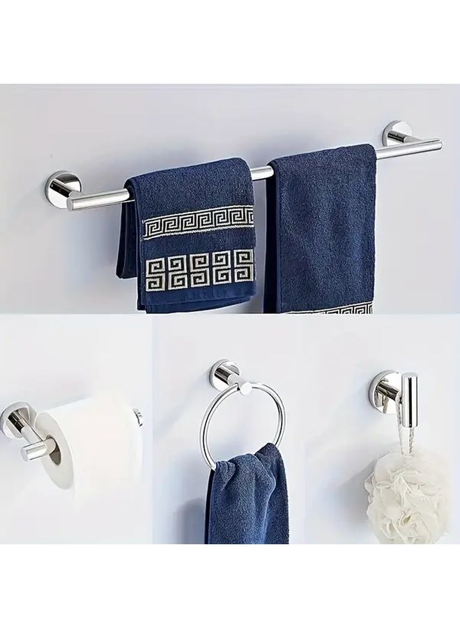 Polished Chrome 8 Pcs Bathroom Hardware Set Towel Bar Ring Holder Hook - Image 2