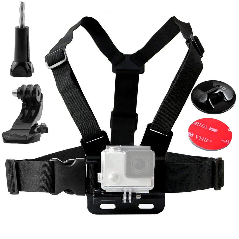 Quikprof Handlebar Plastic Adjustable Chest Strap Mount Body Belt Harness for Hero, YiCam & Other Action Cameras - Black (1 Year Warranty) - Image 1