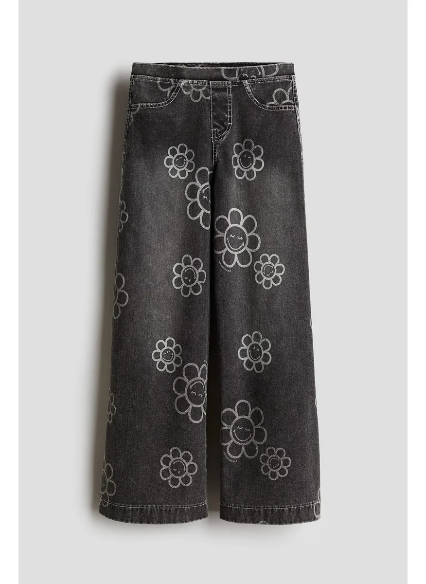 H&M Wide Denim-Look Trousers