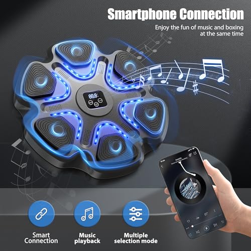 SPIEEK Music Boxing Machine Boxing Machine Wall Mounted Music with Gloves Electronic Boxing Target for Adults Smart Boxing Training Equipment Boxing Machine for Home and Gym - Image 3