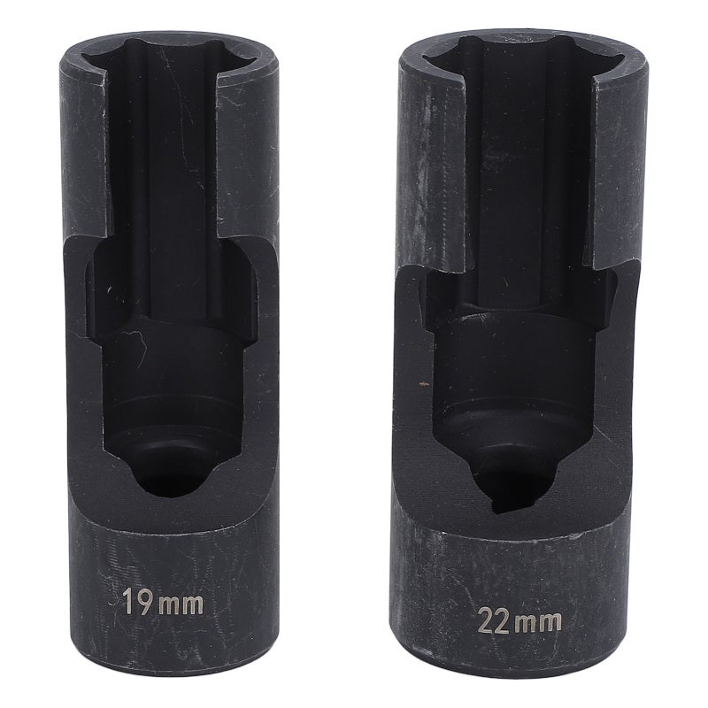 1/2 Inch Fuel Line Socket 19mm+22mm Chrome Vanadium Steel - 15‑30Nm Torsion Injector Fuel Line Socket for Confined Space Fastener Removal - Image 1