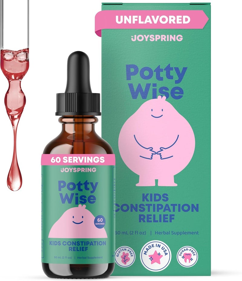 JoySpring Potty Wise – Gentle Digestive Support for Kids – Promotes Healthy Digestion with Senna & Elderberry – Vegan, Gluten-Free, Sugar-Free (2 fl oz) 60 Servings - Image 1