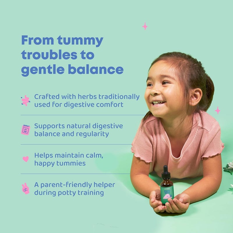 JoySpring Potty Wise – Gentle Digestive Support for Kids – Promotes Healthy Digestion with Senna & Elderberry – Vegan, Gluten-Free, Sugar-Free (2 fl oz) 60 Servings - Image 2