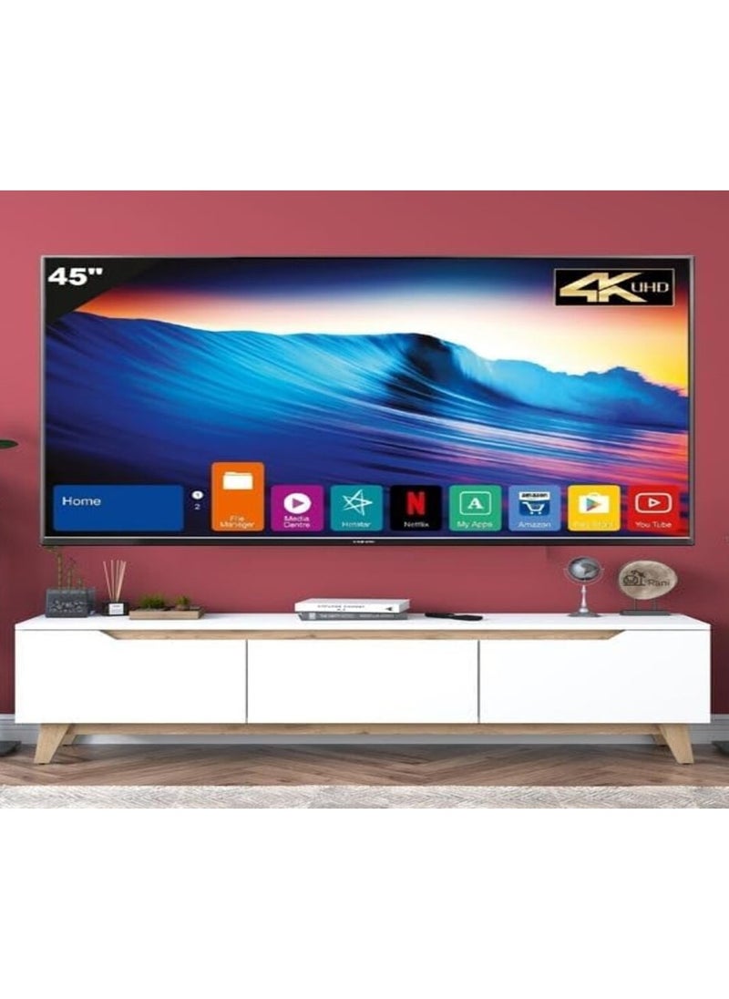 ملاذ هاوس ترابيزة تلفزيون كومباكت اللون ابيض  - MZTV200  - Image 2