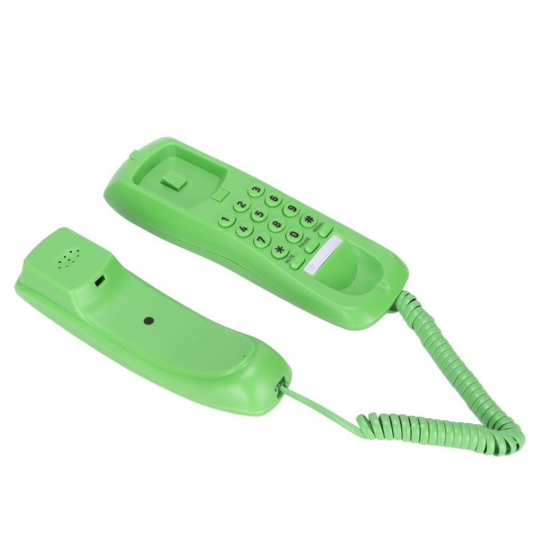 Corded Phone: Green Mini Landline With Mute, Redial, Pulse Tone Dialing - Anti-Interference Thunder, Wall Mountable Desktop Phone For Home, Office, Hotel Use - Image 3