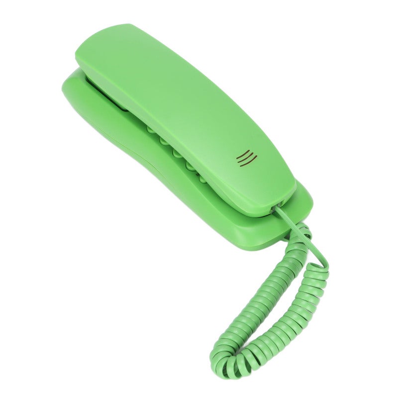 Corded Phone: Green Mini Landline With Mute, Redial, Pulse Tone Dialing - Anti-Interference Thunder, Wall Mountable Desktop Phone For Home, Office, Hotel Use - Image 1