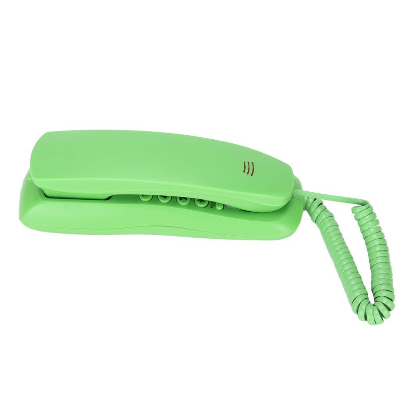 Corded Phone: Green Mini Landline With Mute, Redial, Pulse Tone Dialing - Anti-Interference Thunder, Wall Mountable Desktop Phone For Home, Office, Hotel Use - Image 4
