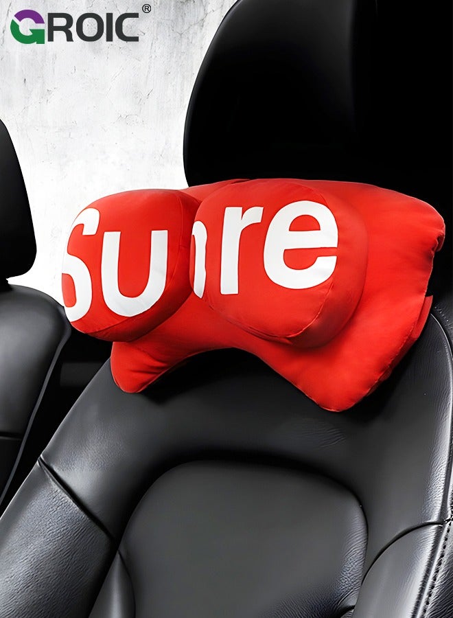 GROIC 1 Pack Car Headrest Pillow Neck Support with "Sure" text, Super Cozy Car Headrest Pillow, Car Neck Pillow, Ergonomic Design, Travel Pillow Car Pillow for Neck/Back Pain Relief Creativity Car Interior Supplies - Image 1