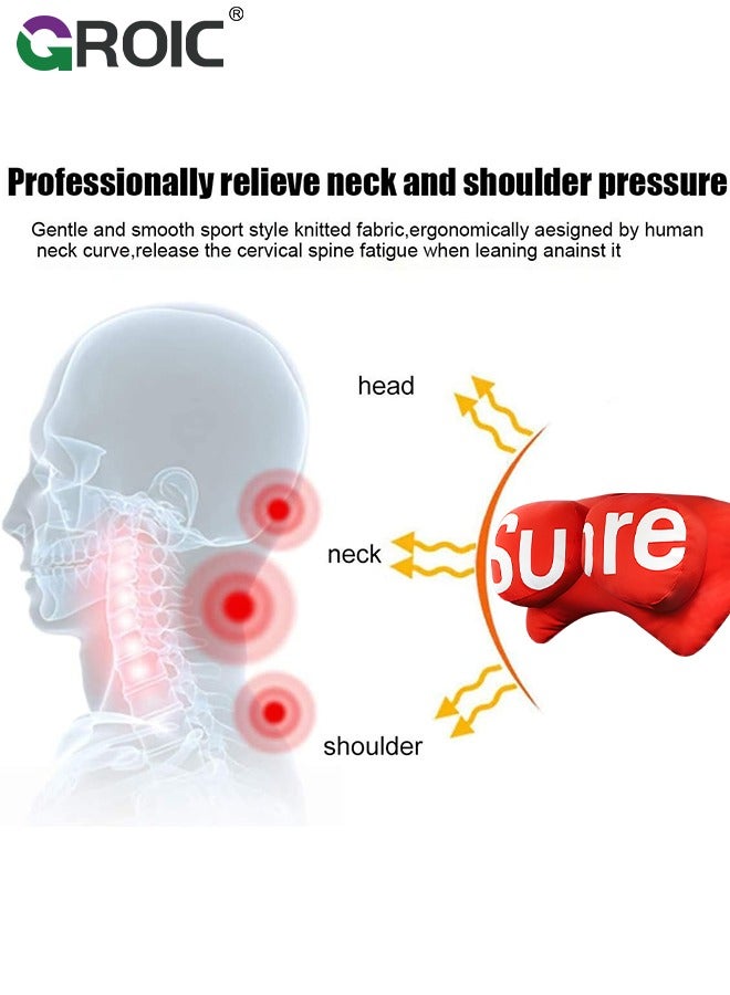 GROIC 1 Pack Car Headrest Pillow Neck Support with "Sure" text, Super Cozy Car Headrest Pillow, Car Neck Pillow, Ergonomic Design, Travel Pillow Car Pillow for Neck/Back Pain Relief Creativity Car Interior Supplies - Image 5