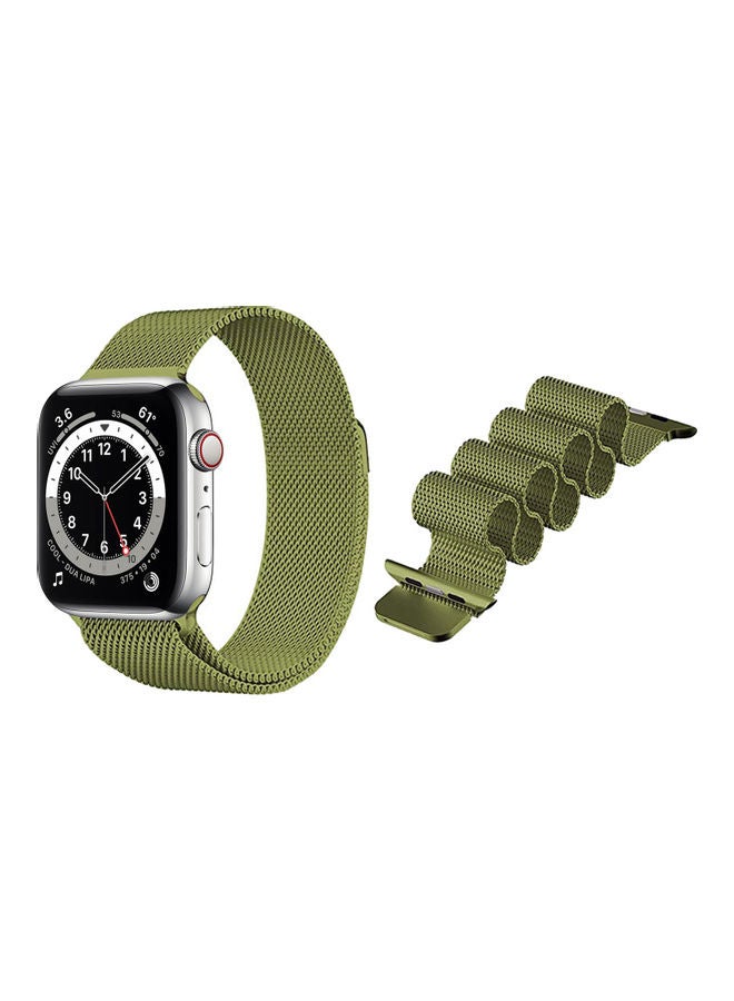 Perfii Milanese Replacement Band for Apple Watch Grass Green - Image 1