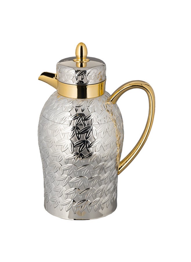 Alsaif Alsaif 2-Piece Coffee And Tea Vacuum Flask Set, Leak-Proof And Keeps Drinks Hot. Size: 1.0/0.70 Liters. Color: Nickel/Gold  - Image 2