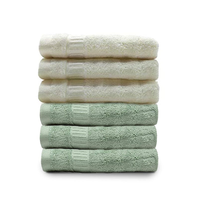 Mush مجموعة من 6 من مناشف اليد Mush 600 GSM | 100% بامبو | مناشف فائقة النعومة، ماصة وسريعة الجفاف للاستحمام، الصالة الرياضية، المسبح، السفر، السبا واليوغا | 29.5 × 14 بوصة (6، زيتوني، كريمي) - Image 1