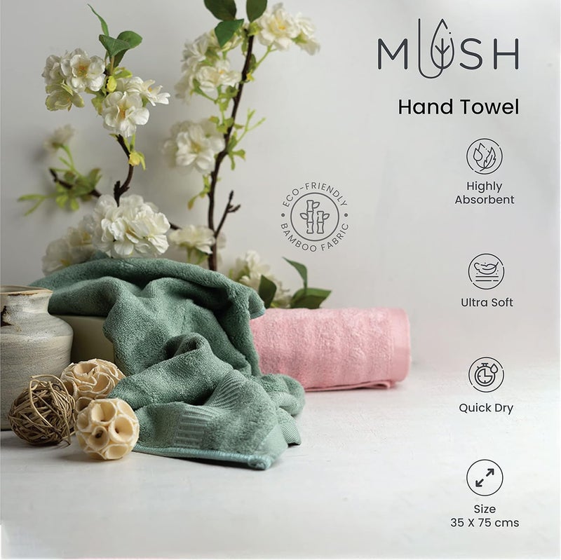 Mush مجموعة من 6 من مناشف اليد Mush 600 GSM | 100% بامبو | مناشف فائقة النعومة، ماصة وسريعة الجفاف للاستحمام، الصالة الرياضية، المسبح، السفر، السبا واليوغا | 29.5 × 14 بوصة (6، زيتوني، كريمي) - Image 4