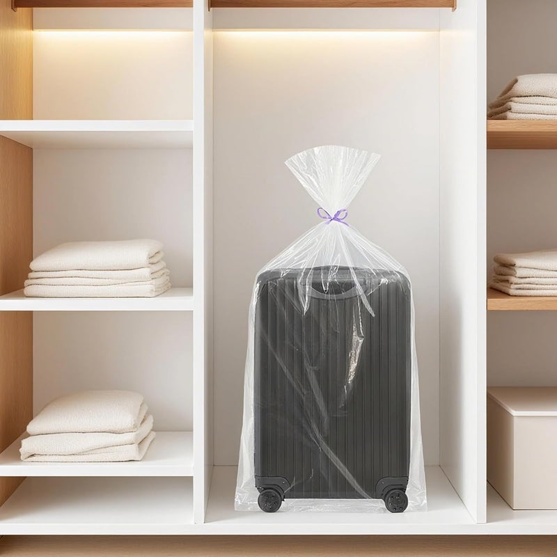 6 Pcs Extra Large Heavy Duty Plastic Drawstring Bags, Clear 47.2 X 59.1 in, Ideal for Moving Storage, Waterproof & Dustproof - Image 3