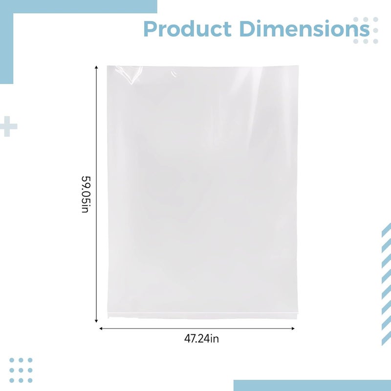 6 Pcs Extra Large Heavy Duty Plastic Drawstring Bags, Clear 47.2 X 59.1 in, Ideal for Moving Storage, Waterproof & Dustproof - Image 2