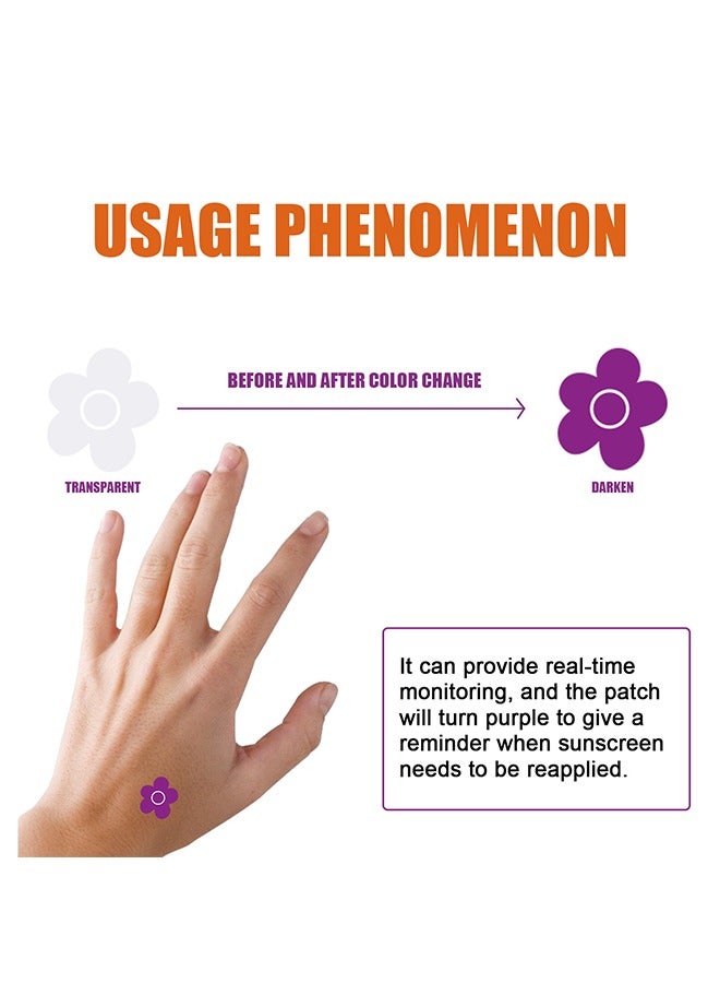 EELHOE UV Stickers for Sunscreen, 120 Count UV Detection Stickers, Sweat & Waterproof UV Activated Sunscreen Stickers, Changes Color to Help Prevent Sunburn - Image 4