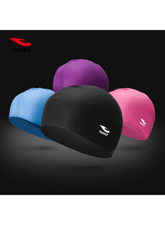 Hosa Unisex Silicone Waterproof Swim Cap With High Elasticity, Comfortable Fit, Long Hair Protection, And Ear Protection - Image 1