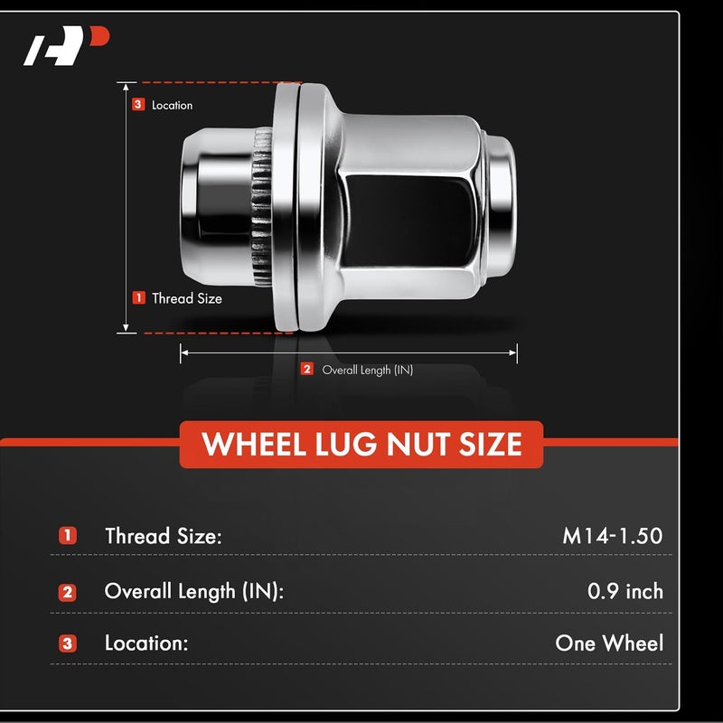 A-Premium Wheel Lug Nuts Set for INFINITI QX56, QX80 & Nissan Armada - 6 Pieces - Image 2