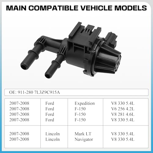PANNUOSCS Vapor Canister Purge Valve 911-280 Compatible with 2007-2008 Ford F-150 Expedition/Lincoln Mark LT Navigator Evaporative Emissions Purge Solenoid Valve Replace# 7L3Z9C915A - Image 5