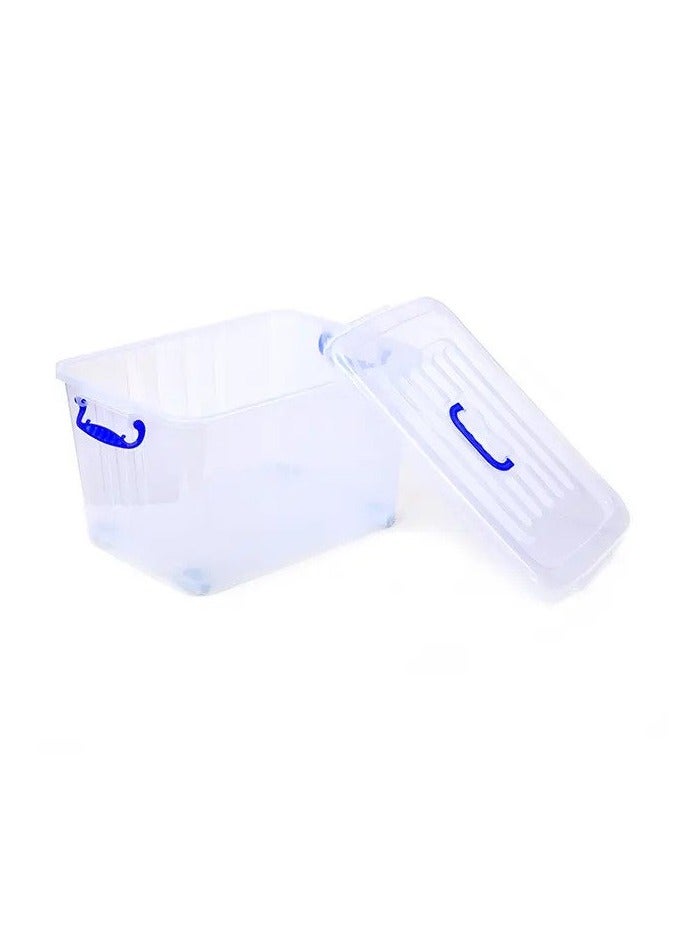 Selecto Selecto Besto Plastic Storage Box With Lid 35 LTR Semi Clear 1 Pcs Set With Wheel | For Clothes, Toys, Books, Snacks, Shoes and Grocery Storage Box. (35 LTR Wheel) - Image 4