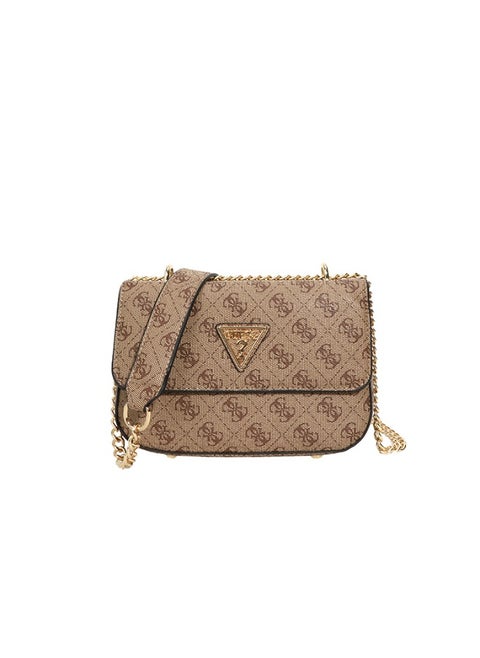 GUESS shoulder bag, fashionable and versatile, printed retro small square bag, simple chain crossbody bag khaki
