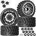 BRCatWPark RC Truck Tires 12mm14mm17mm Hex RC Wheels and Tires for 110 Big Rock Granite VortekStampede Rustler HossL0s1 Rc 4wdRC Monster Truck Car Wheel 4PcsCarbon Black - Image 2
