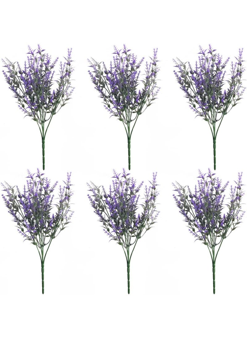 homEdge homEdge Artificial Lavender Pick 6 Bundles Outdoor UV Resistant Aritificial Bouguet for Decoration  - Image 3