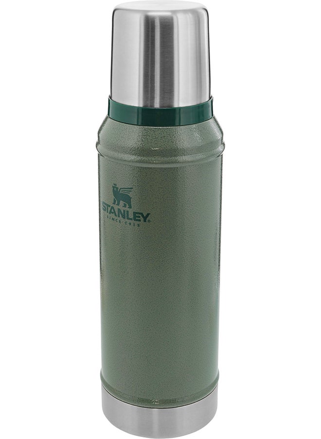 Stanley Classic Legendary Bottle 0.47L / 16OZ Hammertone Green BPA FREE Stainless Steel Thermos | Keeps Cold or Hot for 15 Hours | Leakproof Lid Doubles as Cup | Dishwasher Safe | Lifetime Warranty