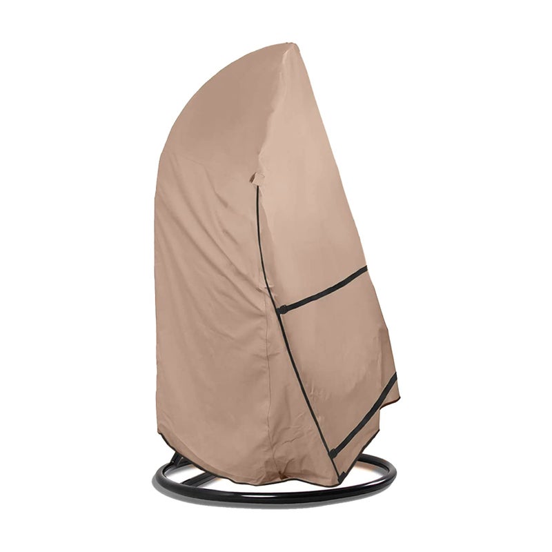 ULTCOVER Patio Hanging Egg Chair Cover  Waterproof Outdoor Single Seat Swing Egg Chair with Stand Cover 45W x 33D x 68H inches