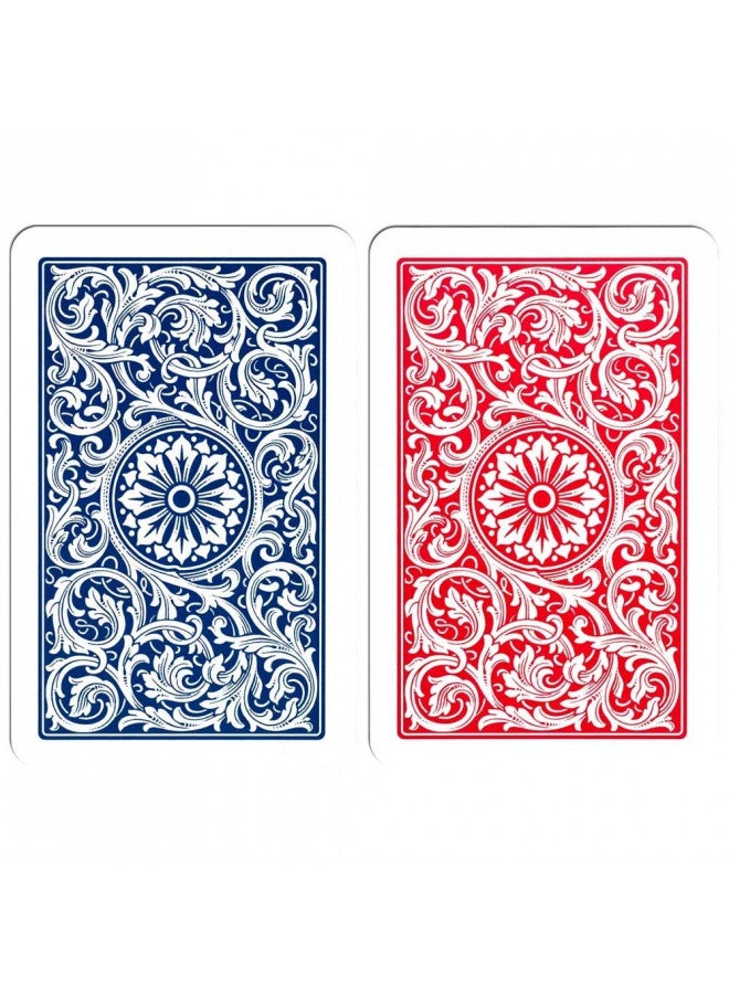 Copag 1546 Design 100% Plastic Playing Cards, Bridge Size (Narrow) Red/Blue (Standard Index, 1 Set) - Image 2