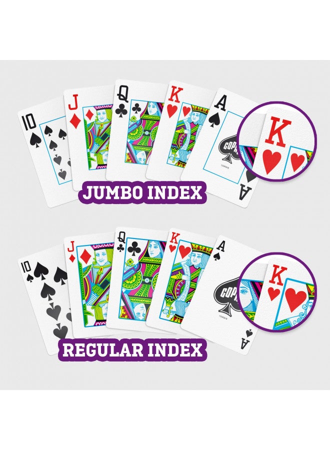 Copag 1546 Design 100% Plastic Playing Cards, Bridge Size (Narrow) Red/Blue (Standard Index, 1 Set) - Image 3