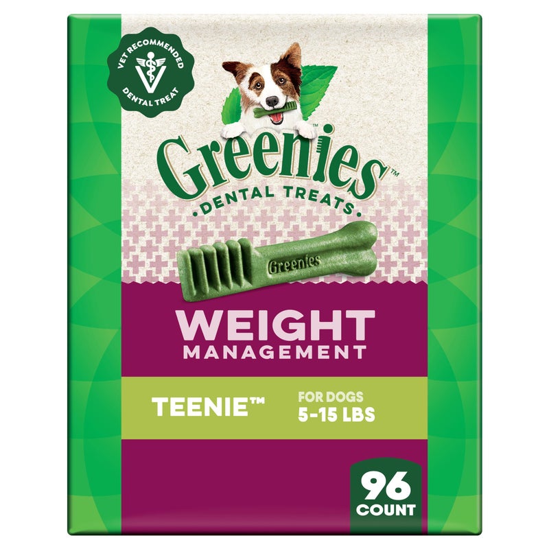 Greenies Veterinarian-Recommended Weight Management Adult Natural Dental Dog Treats Teenie Size, 27 oz. Pack, 6 Count - Image 1