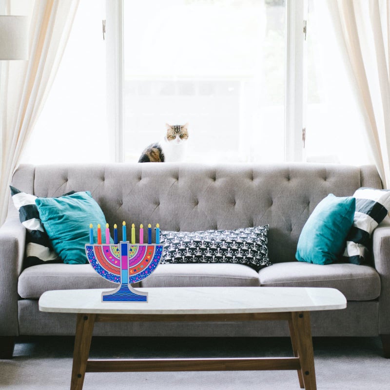 Rite Lite My Play Wooden Menorah with Removable Wooden Candles - Colorful Chanukah Menorah for Kids Hanukkah Gifts Decorations Centerpiece, Jewish Holiday Party Favors - Image 5