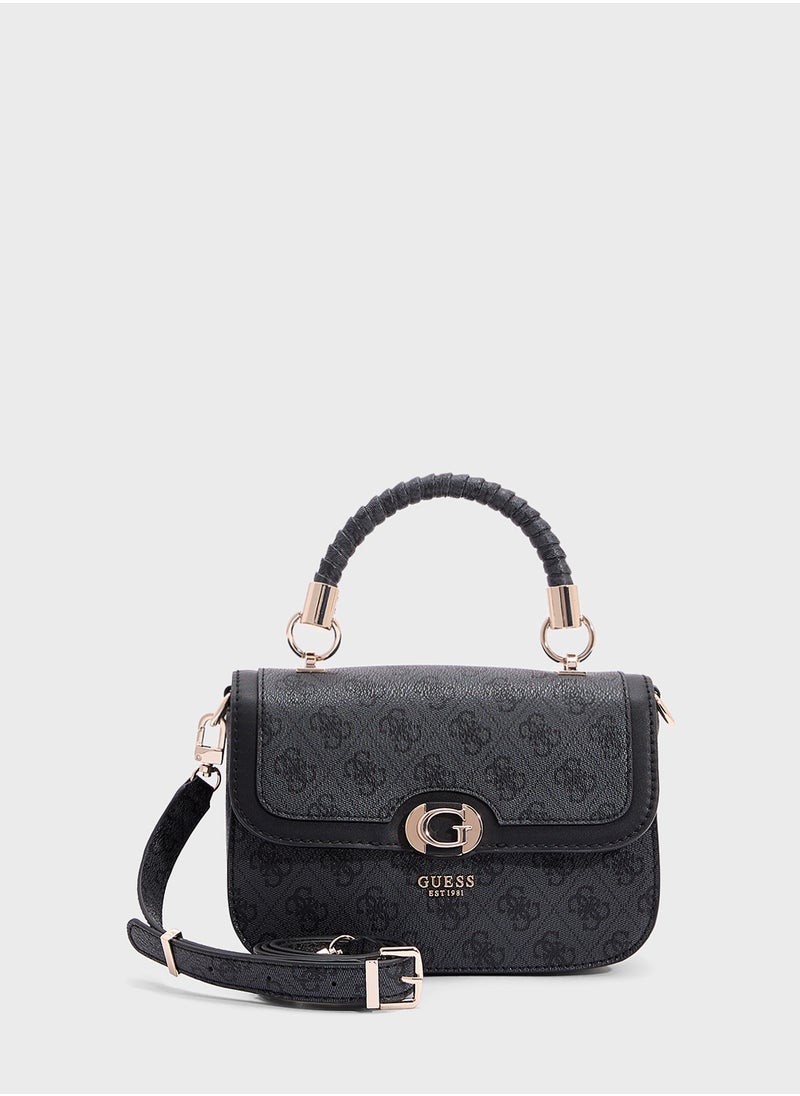 GUESS Orlina Logo Top Handle Flap Satchel  - Image 1