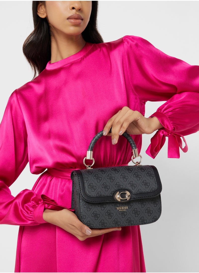 GUESS - Orlina Logo Top Handle Flap Satchel - Image 1