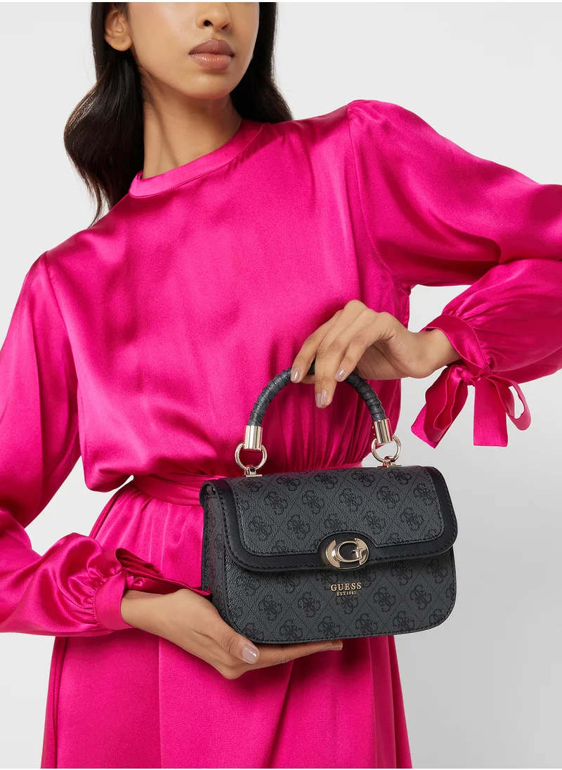 GUESS Orlina Logo Top Handle Flap Satchel