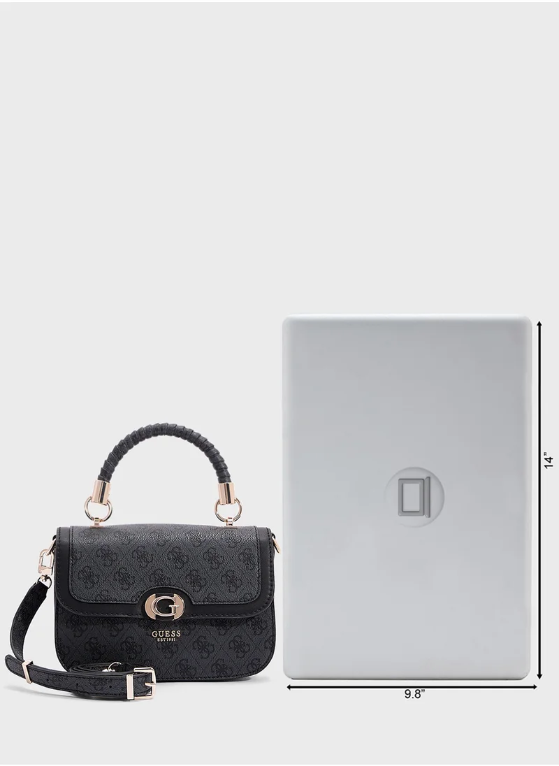 GUESS Orlina Logo Top Handle Flap Satchel