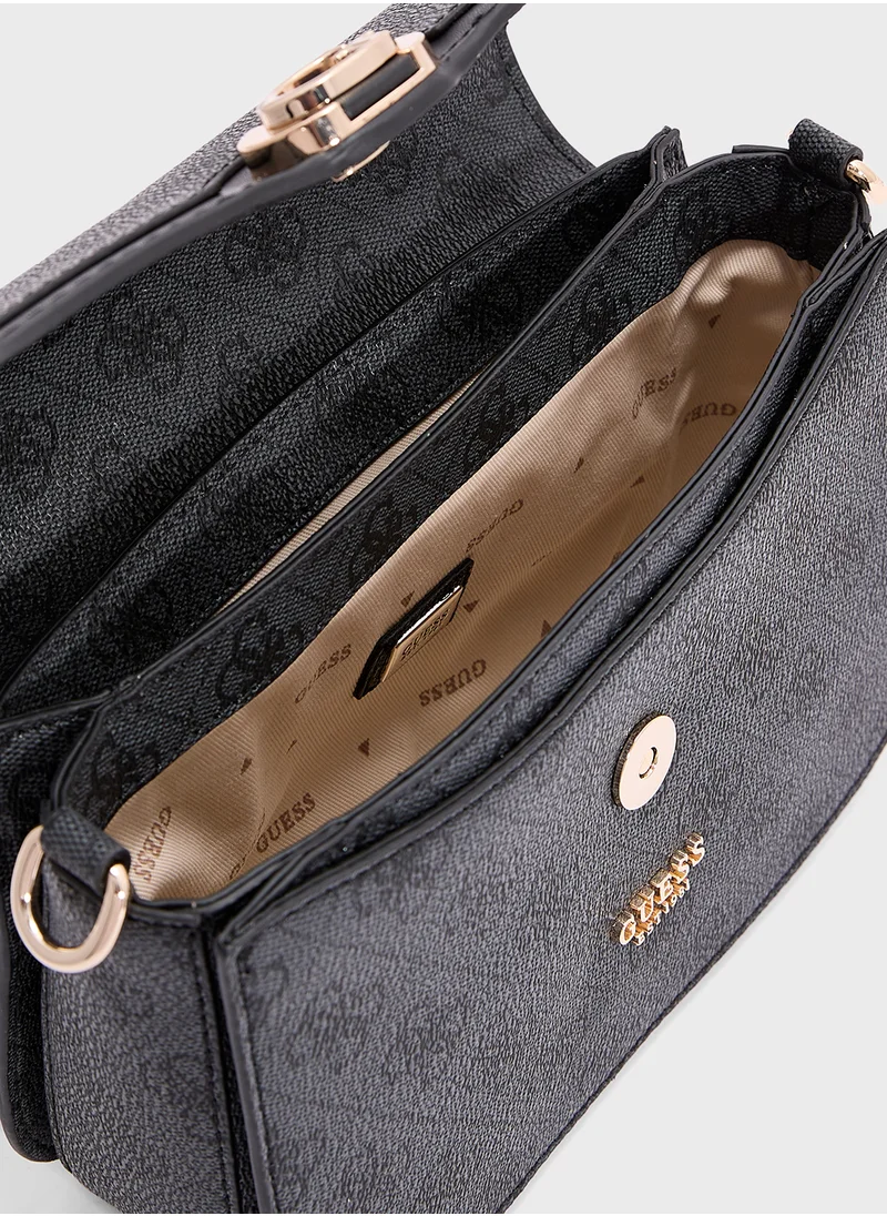 GUESS Orlina Logo Top Handle Flap Satchel