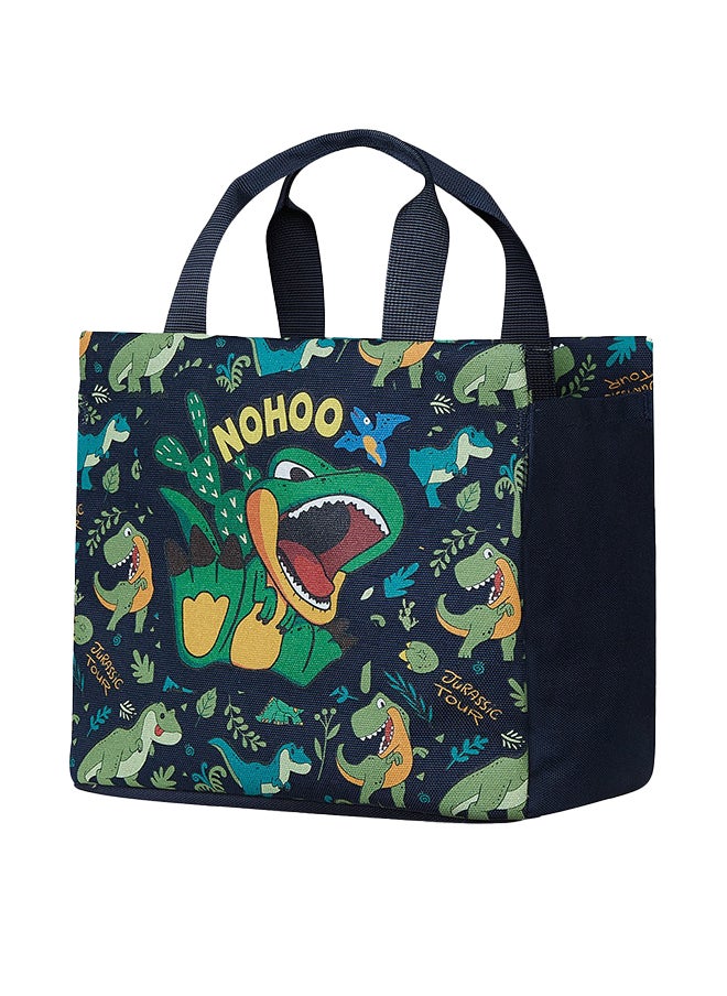 Nohoo Kids 16 Inch School Bag with Handbag Combo Dino - Green  - Image 4
