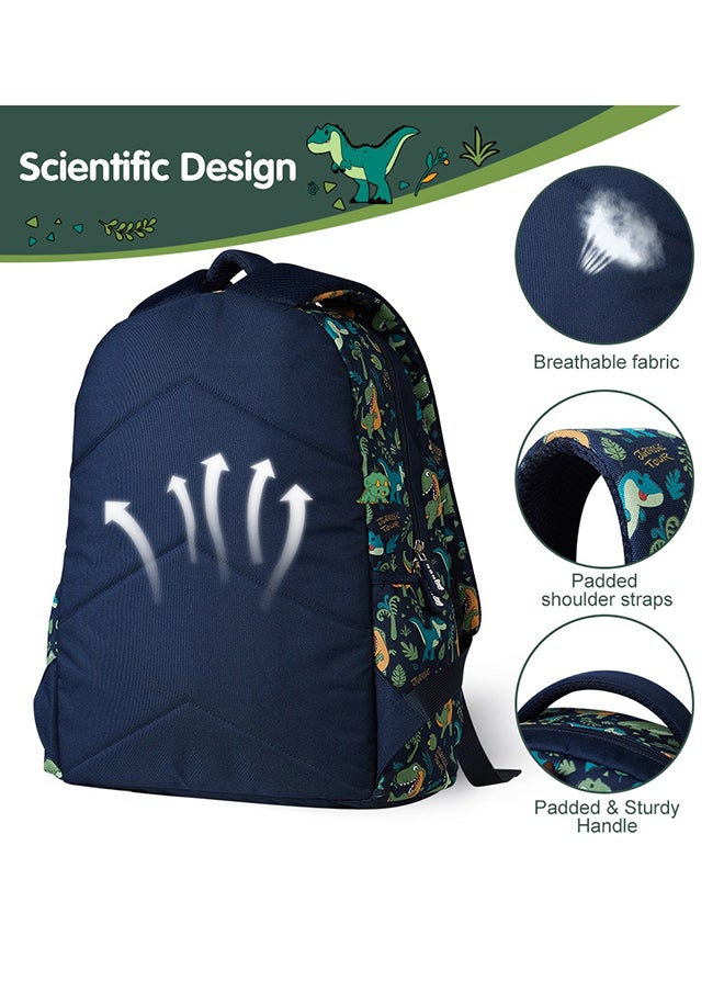 Nohoo Kids 16 Inch School Bag with Handbag Combo Dino - Green  - Image 3