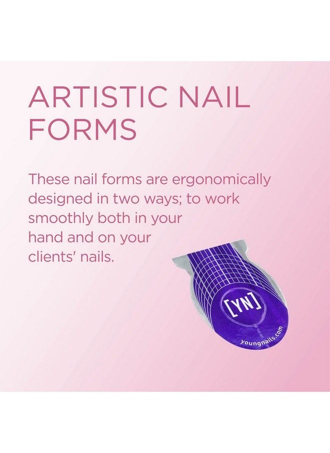 Young Nails - Yni Artistic Nail Forms For False Nails. Salon Quality Nail Extension Product For Beginners And Professionals. Easy Guides To Build Out Long Elegant Strong Nails 500 Count - Image 1