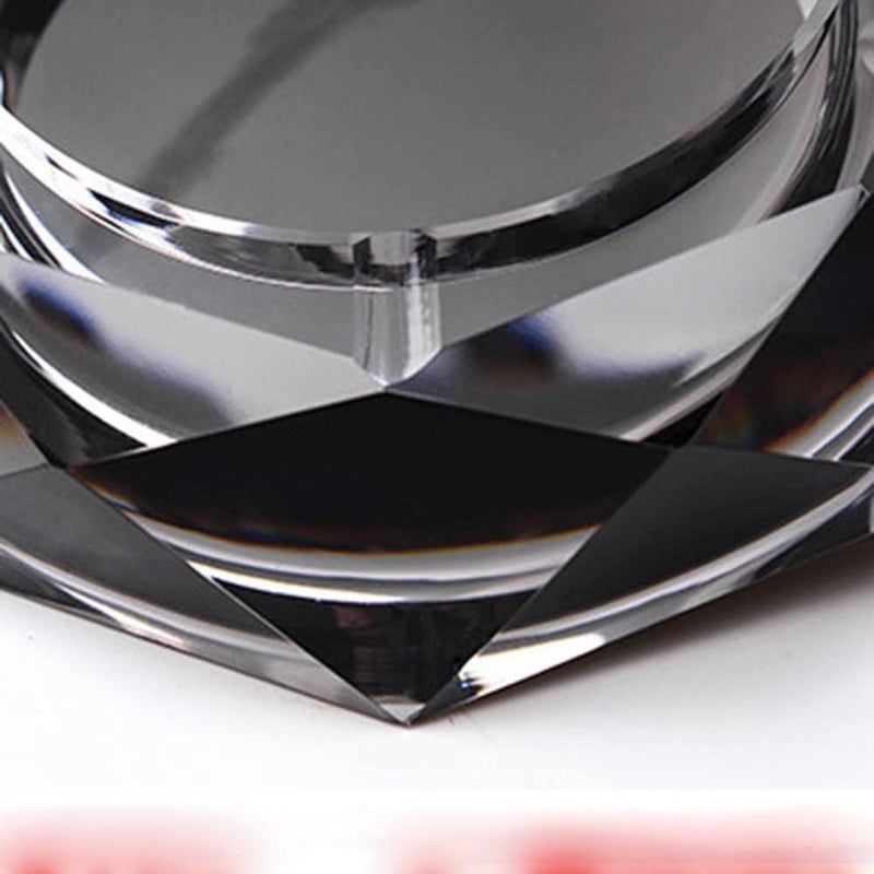jaffiust Crystal Glass Ashtray, Ash Tray Holder for Office Home, Cigar Case, Decor Tray Tabletop Decoration, Gift Ashtray (Black) - Image 5