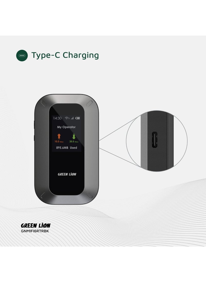 GREEN LION Portable Mifi Router 3000mAh Battery with Up To 50Mbps Upload Speed and Up To 150Mbps Download Speed / Up to 10 Connected Devices / Automatic Configuration / Supports Up To 32GB TF Card - Black  - Image 5