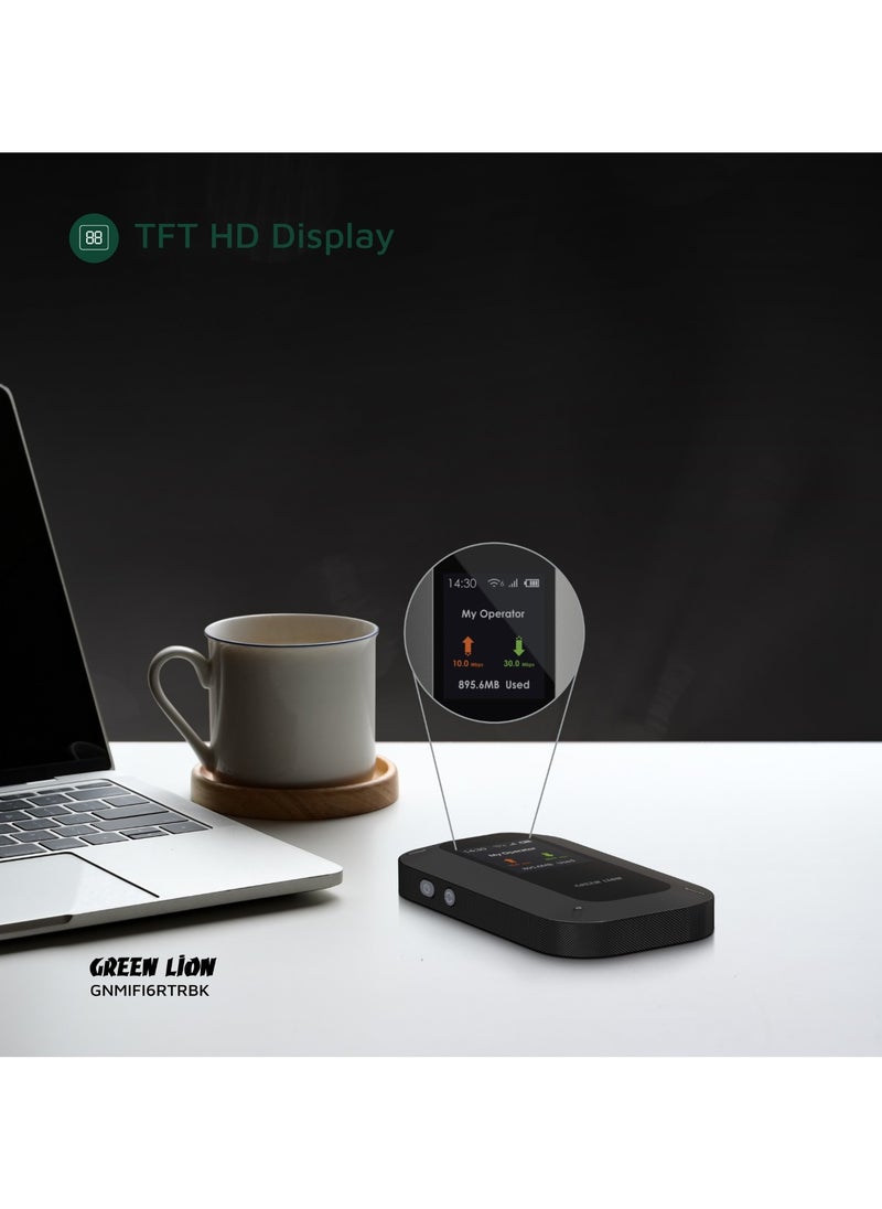 GREEN LION Portable Mifi Router 3000mAh Battery with Up To 50Mbps Upload Speed and Up To 150Mbps Download Speed / Up to 10 Connected Devices / Automatic Configuration / Supports Up To 32GB TF Card - Black  - Image 3